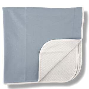 Edgehill Collection Solid Blue White Reversible Baby Boy Throw Blanket 29" X 29"